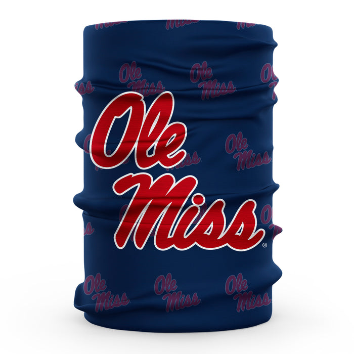 Ole Miss Neck Gaiter Navy All Over Logo - Vive La Fête - Online Apparel Store