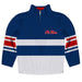 Mississippi Logo Stripes Blue Long Sleeve Quarter Zip Sweatshirt - Vive La Fête - Online Apparel Store