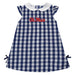 Ole Miss Rebels Embroidered Big Check Navy A Line Dress