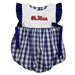 Ole Miss Rebels Embroidered Big Check Navy Girls Bubble