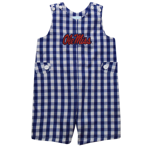 Ole Miss Rebels Embroidered Big Check Navy Jon Jon