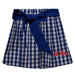 Ole Miss Rebels Embroidered Big Check Navy Skirt With Sash