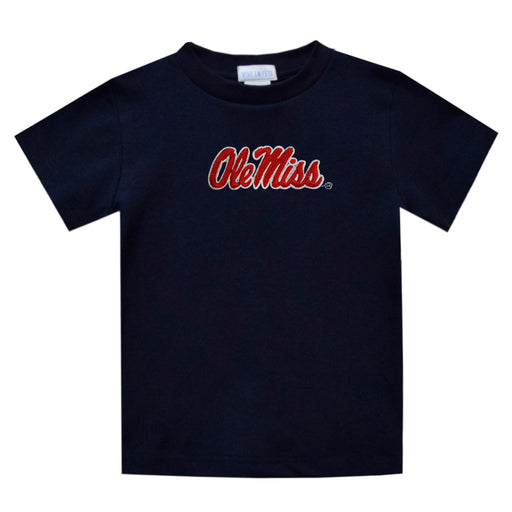 Mississippi Embroidered Navy Knit Short Sleeve Boys Tee Shirt