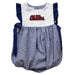 Mississippi Embroidered Navy Gingham Girls Bubble - Vive La Fête - Online Apparel Store