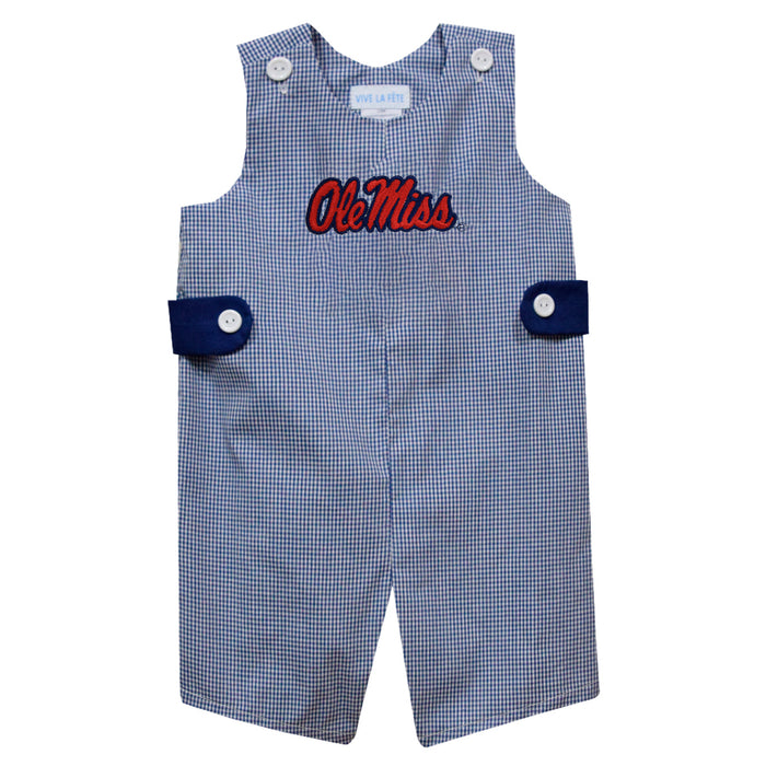 Mississippi Embroidered Navy Gingham Jon Jon - Vive La Fête - Online Apparel Store