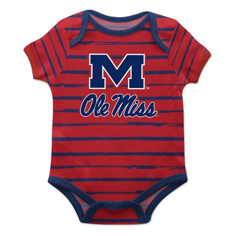 Mississippi Stripe Red and Navy Blue Boys Onesie SS - Vive La Fête - Online Apparel Store