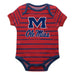Mississippi Stripe Red and Navy Blue Boys Onesie SS - Vive La Fête - Online Apparel Store