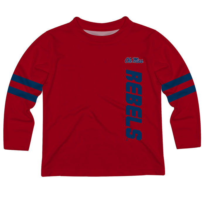 Mississippi Rebels Stripes Red Long Sleeve Tee Shirt - Vive La Fête - Online Apparel Store