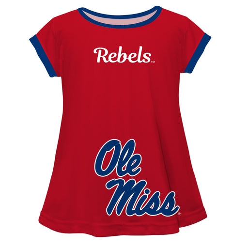 Mississippi Rebels Big Logo Red Short Sleeve Girls Laurie Top - Vive La Fête - Online Apparel Store