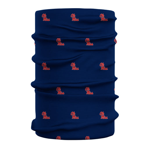 Ole Miss Rebels Vive La Fete All Over Logo Game Day Collegiate Face Cover Soft 4-Way Stretch Two Ply Neck Gaiter - Vive La Fête - Online Apparel Store