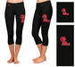 Ole Miss Rebels Vive La Fete Game Day Collegiate Large Logo on Thigh and Waist Girls Black Capri Leggings - Vive La Fête - Online Apparel Store