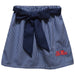 Ole Miss Rebels Embroidered Navy Gingham Skirt With Sash