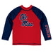 Ole Miss Rebels Vive La Fete Logo Red Navy Long Sleeve Raglan Rashguard