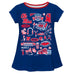 Ole Miss Rebels Hand Sketched Vive La Fete Impressions Artwork Blue Short Sleeve Top