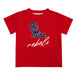 Ole Miss Rebels Vive La Fete Script V1 Red Short Sleeve Tee Shirt