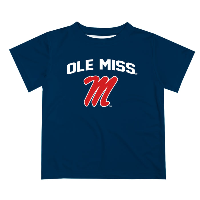 Ole Miss Rebels Vive La Fete Boys Game Day V2 Navy Short Sleeve Tee Shirt