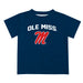 Ole Miss Rebels Vive La Fete Boys Game Day V2 Navy Short Sleeve Tee Shirt