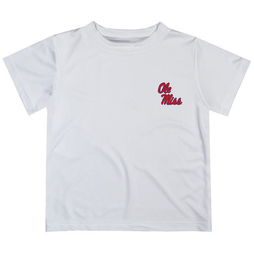 Ole Miss Rebels Hand Sketched Vive La Fete Impressions Artwork Boys White Short Sleeve Tee Shirt