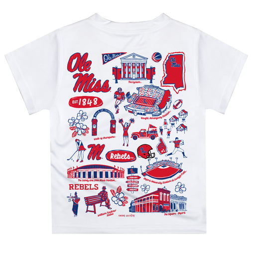 Ole Miss Rebels Hand Sketched Vive La Fete Impressions Artwork Boys Blue Short Sleeve Tee Shirt - Vive La Fête - Online Apparel Store