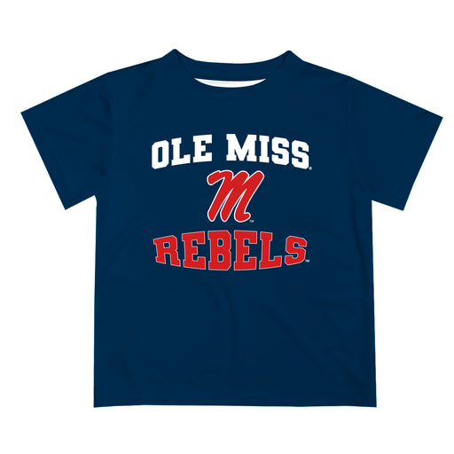 Ole Miss Rebels Vive La Fete Boys Game Day V3 Navy Short Sleeve Tee Shirt
