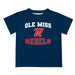 Ole Miss Rebels Vive La Fete Boys Game Day V3 Navy Short Sleeve Tee Shirt