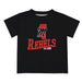 Ole Miss Rebels Vive La Fete State Map Black Short Sleeve Tee Shirt
