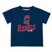 Ole Miss Rebels Vive La Fete State Map Navy Short Sleeve Tee Shirt