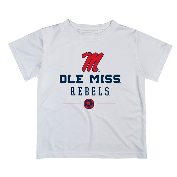 Ole Miss Rebels Vive La Fete Soccer V1 White Short Sleeve Tee Shirt
