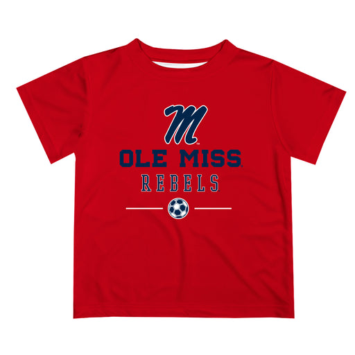 Ole Miss Rebels Vive La Fete Soccer V1 Red Short Sleeve Tee Shirt