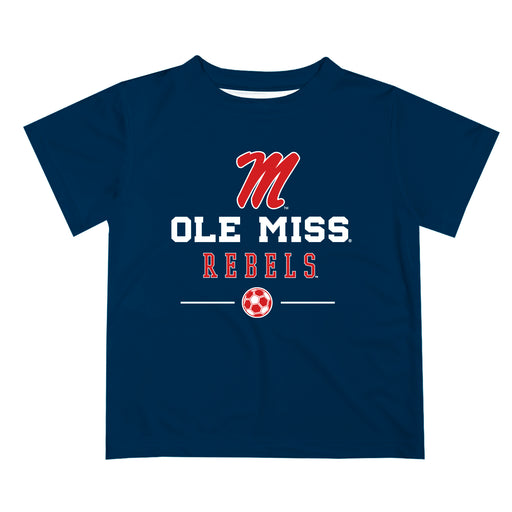 Ole Miss Rebels Vive La Fete Soccer V1 Navy Short Sleeve Tee Shirt