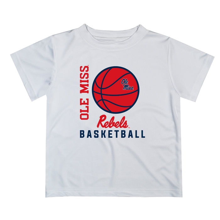 Ole Miss Rebels Vive La Fete Basketball V1 White Short Sleeve Tee Shirt