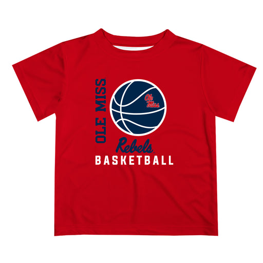 Ole Miss Rebels Vive La Fete Basketball V1 Red Short Sleeve Tee Shirt
