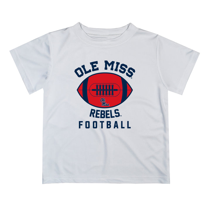 Ole Miss Rebels Vive La Fete Football V2 White Short Sleeve Tee Shirt