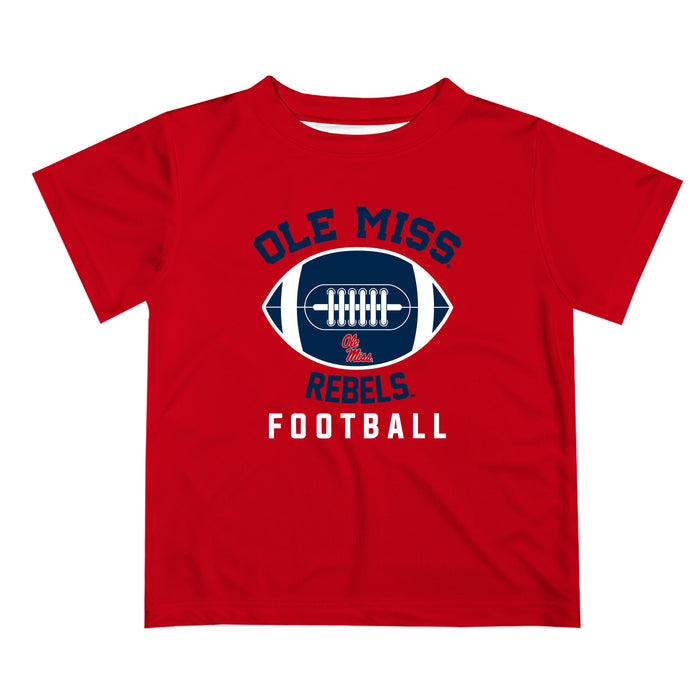 Ole Miss Rebels Vive La Fete Football V2 Red Short Sleeve Tee Shirt