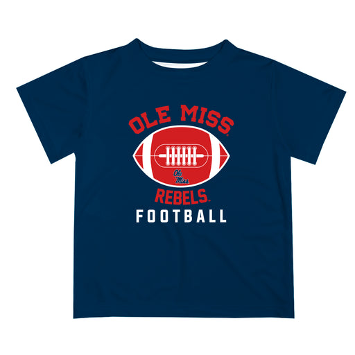 Ole Miss Rebels Vive La Fete Football V2 Navy Short Sleeve Tee Shirt