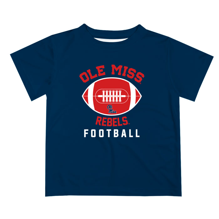 Ole Miss Rebels Vive La Fete Football V2 Navy Short Sleeve Tee Shirt