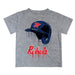 Ole Miss Rebels Original Dripping Baseball Helmet Heather Gray T-Shirt by Vive La Fete