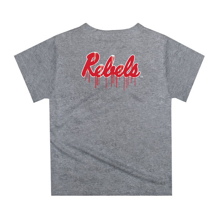 Ole Miss Rebels Original Dripping Baseball Helmet Navy T-Shirt by Vive La Fete - Vive La Fête - Online Apparel Store