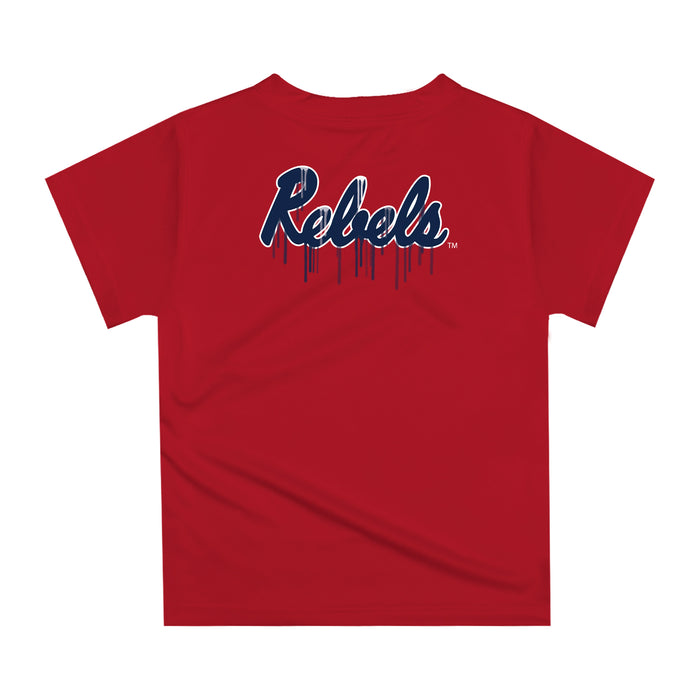 Ole Miss Rebels Original Dripping Baseball Helmet Navy T-Shirt by Vive La Fete - Vive La Fête - Online Apparel Store