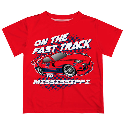 Ole Miss Rebels Vive La Fete Fast Track Boys Game Day Red Short Sleeve Tee