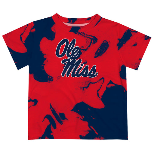Ole Miss Rebels Vive La Fete Marble Boys Game Day Red Short Sleeve Tee
