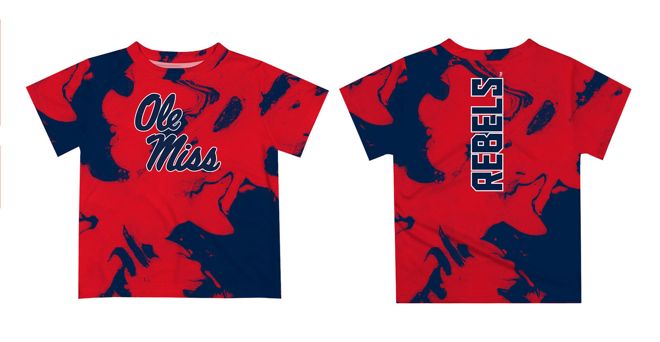 Ole Miss Rebels Vive La Fete Marble Boys Game Day Red Short Sleeve Tee - Vive La Fête - Online Apparel Store