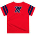 Ole Miss Rebels Vive La Fete Boys Game Day Red Short Sleeve Tee with Stripes on Sleeves - Vive La Fête - Online Apparel Store