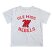 Ole Miss Rebels Vive La Fete Boys Game Day V1 White Short Sleeve Tee Shirt