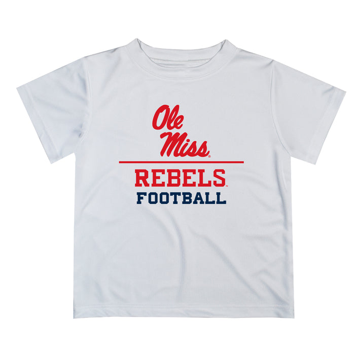 Ole Miss Rebels Vive La Fete Football V1 White Short Sleeve Tee Shirt