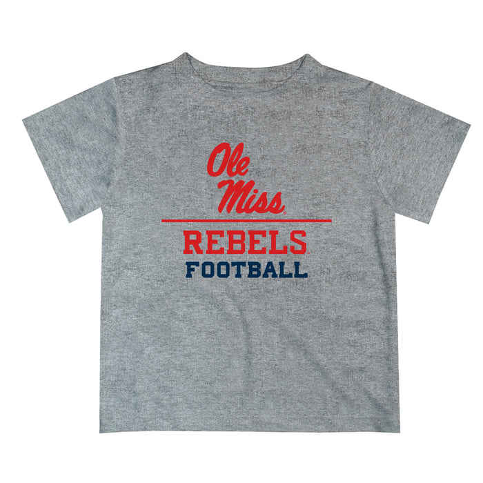 Ole Miss Rebels Vive La Fete Football V1 Heather Gray Short Sleeve Tee Shirt