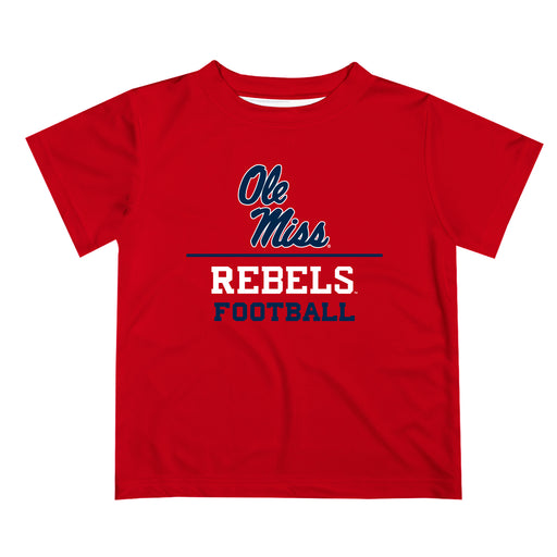 Ole Miss Rebels Vive La Fete Football V1 Red Short Sleeve Tee Shirt