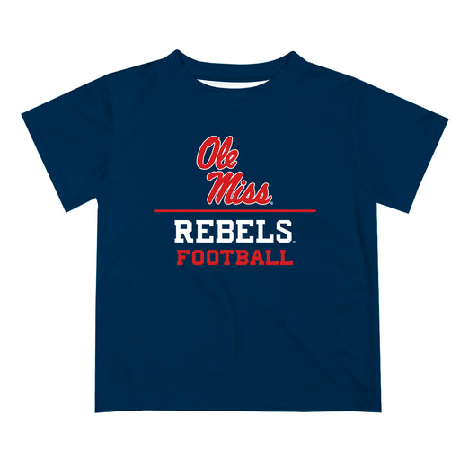 Ole Miss Rebels Vive La Fete Football V1 Navy Short Sleeve Tee Shirt