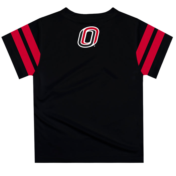 Omaha Mavericks Vive La Fete Boys Game Day Black Short Sleeve Tee with Stripes on Sleeves - Vive La Fête - Online Apparel Store