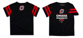 Omaha Mavericks Vive La Fete Boys Game Day Black Short Sleeve Tee with Stripes on Sleeves - Vive La Fête - Online Apparel Store